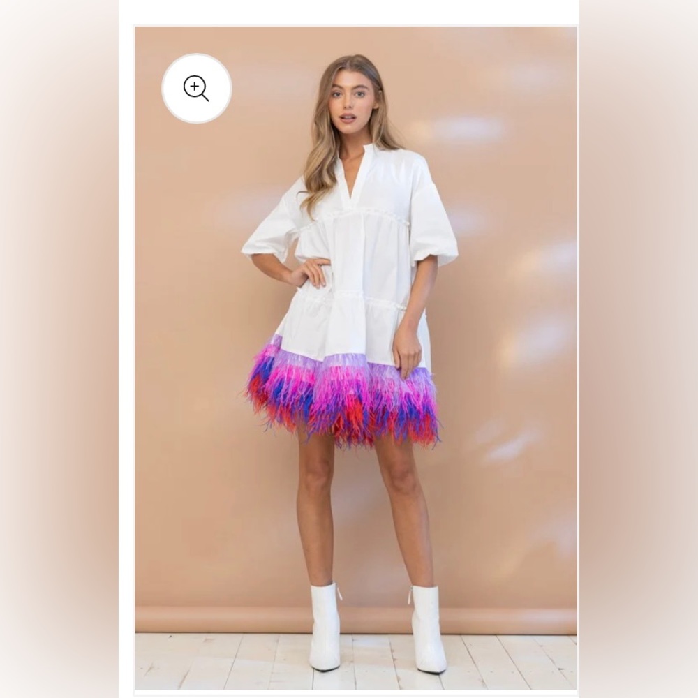 Blue B feather dress